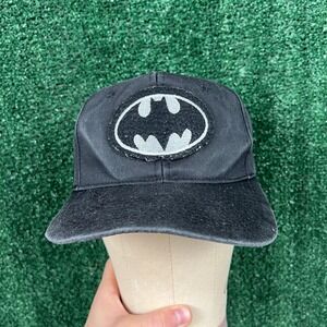 Vintage Batman Returns Faded Black Snapback Adult Hat Cap Comic Logo Movie 90s
